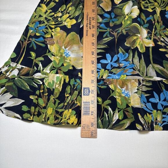 J Crew Tropical Floral Long Sleeve Button Preppy Feminine SILK Dress Womens Sz S - Picture 7 of 13